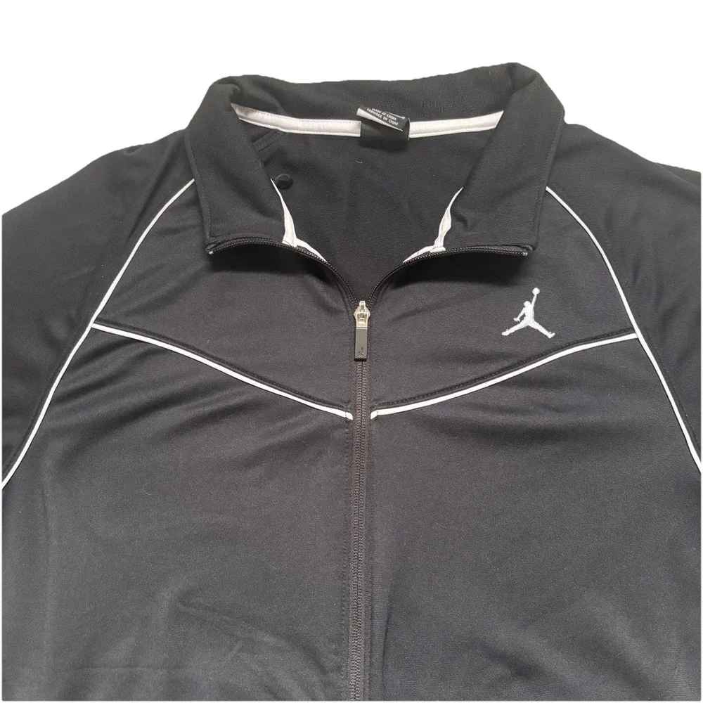 Jordan Men's Black White Dri Fit Track Suit Jacket Basketball Athletic‎ Sz Large